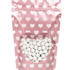 Pink Heart Party Favor Bag with White Candies